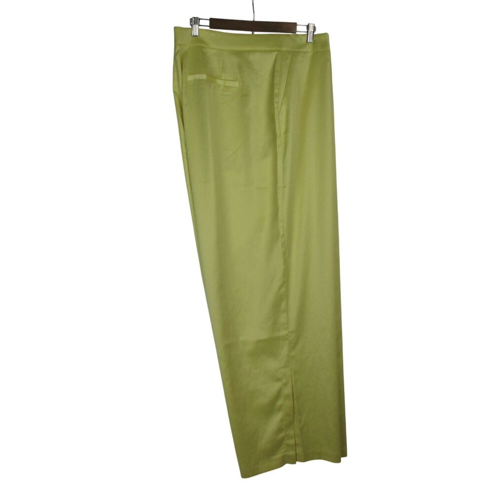 Eloquii Women's Yellow Satin Wide-Leg Pants Trousers Size 22 NEW $79 Day Evening